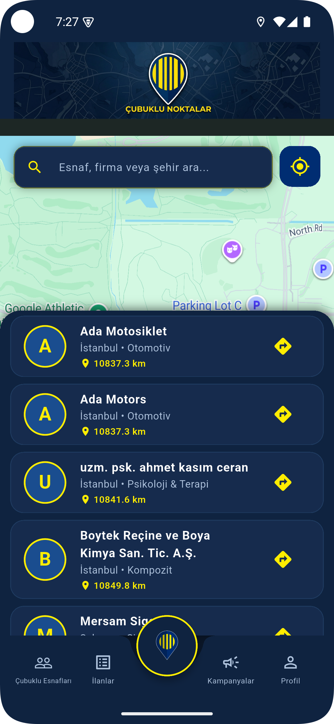Çubuklu Noktalar uygulama ana ekranı